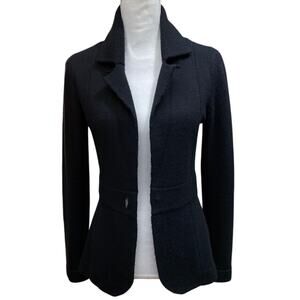 Neiman Marcus Classic Black Cashmere Cardigan women’s small MISSING BUTTON